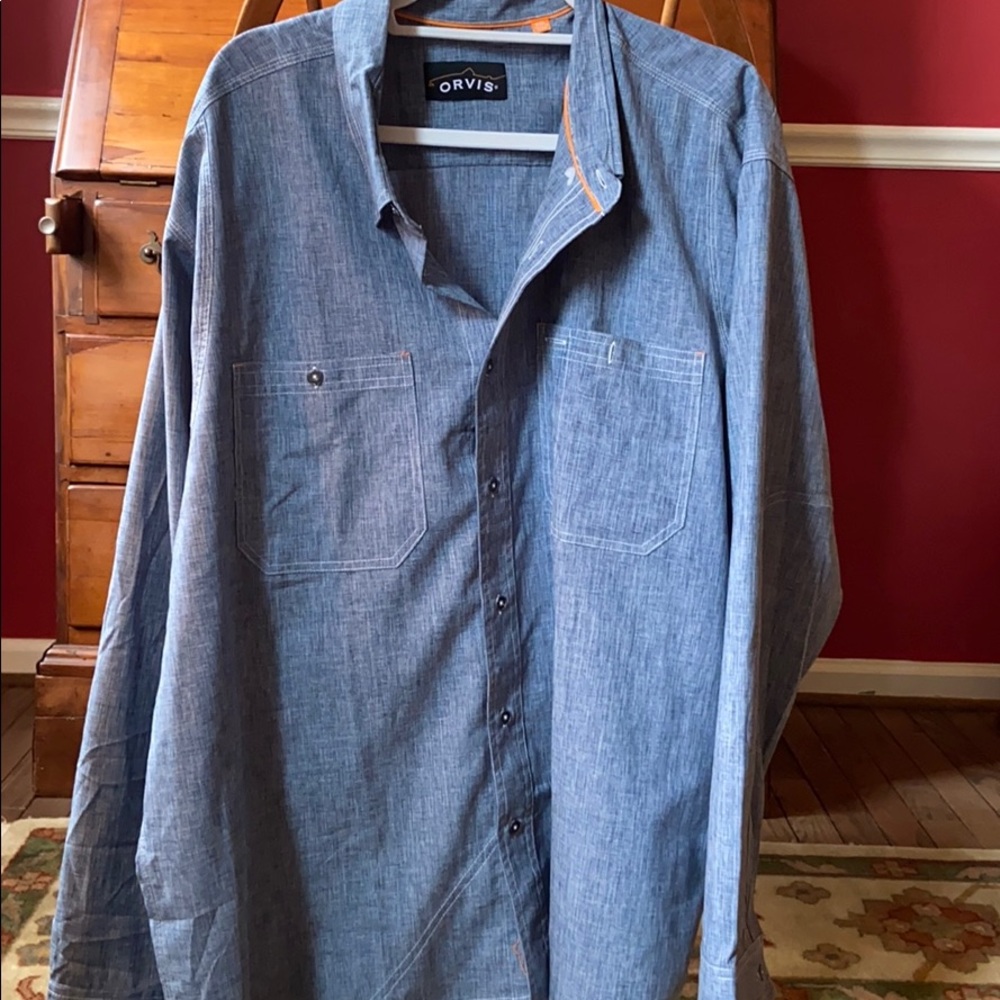 Casual Long Sleeve Blue Shirt